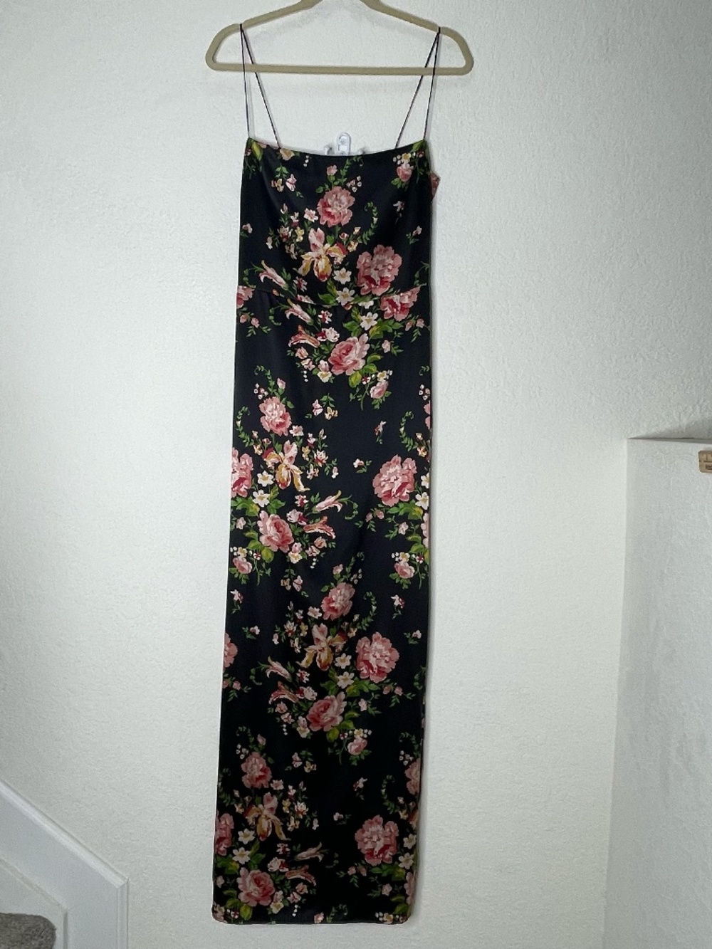 Reformation Frankie Silk Maxi Slip Dress Floral Sz 6 Multicolor Spaghetti Strap